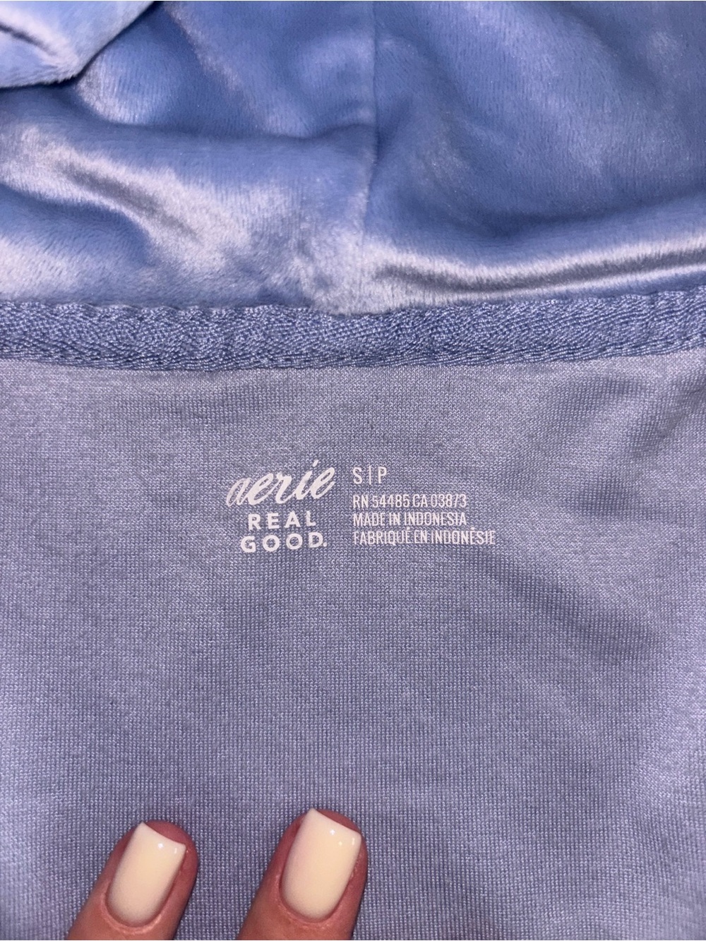 aerie Light Blue Velour Hoodie & Sweatpants Set - Picture 4 of 9
